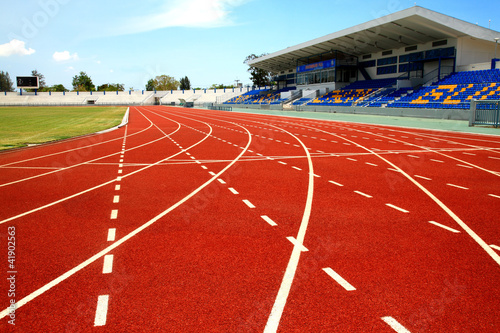 Starting Grid of Race Track in Stadium