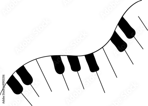 Vector piano keys is isolated on a white background