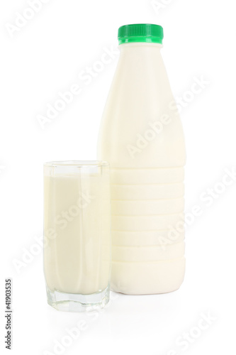 bottle and glass of milk