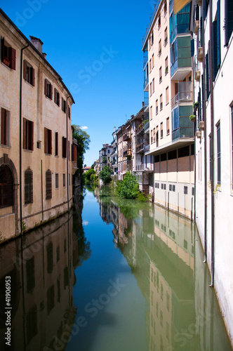 Water canal with reflections in Padova