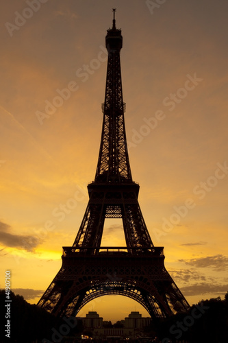 Sunset at the Eiffel Tower, Paris, France. © davidevison