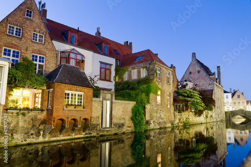 canal and houses at Bruges, Belgium