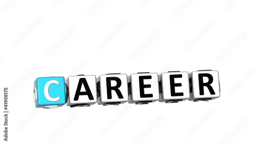 3D Idea Career Crossword on white background 3D Idea Career Crossword on white background
