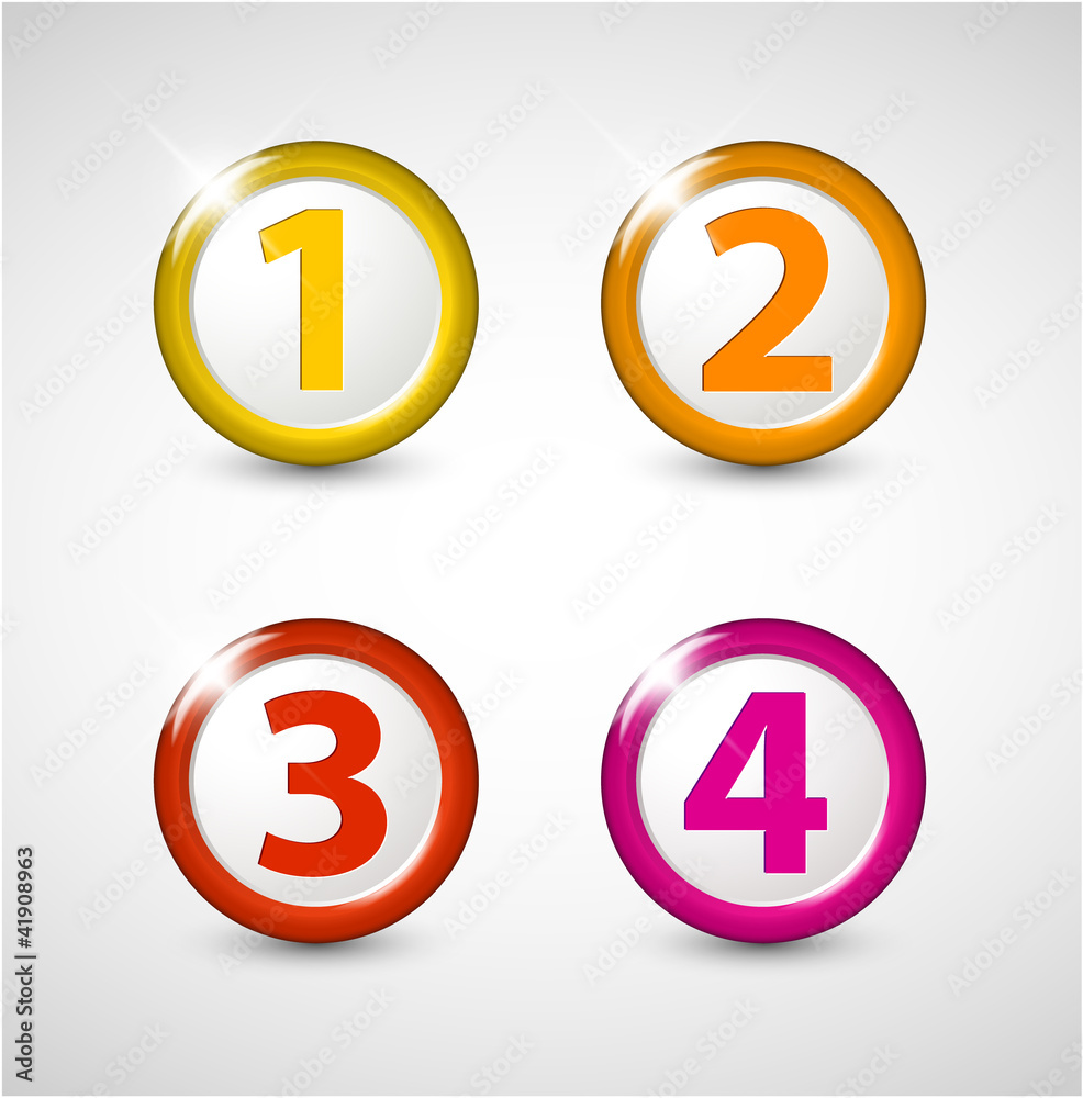 One two three four - vector progress icons One two three four - vector progress icons