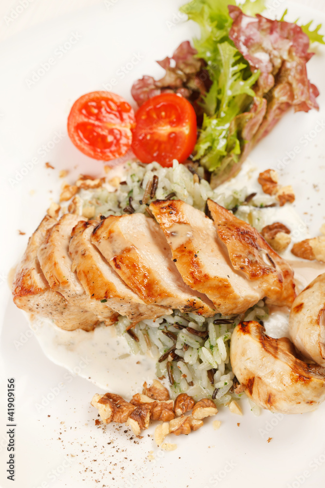 chicken fillet with vegetables and rice chicken fillet with vegetables and rice