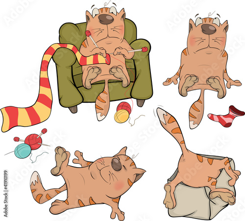 The company of cheerful cats cartoon