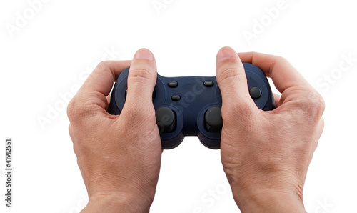 The joystick for a video game in hand photo