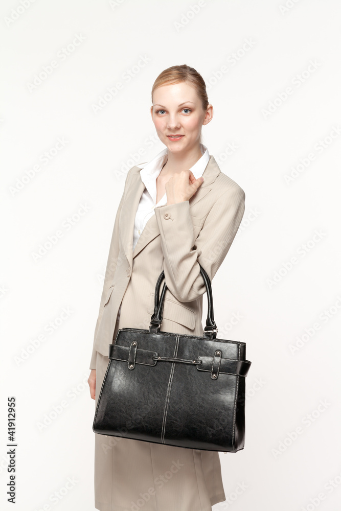 Beautiful business woman smileing on white background Beautiful business woman smileing on white background