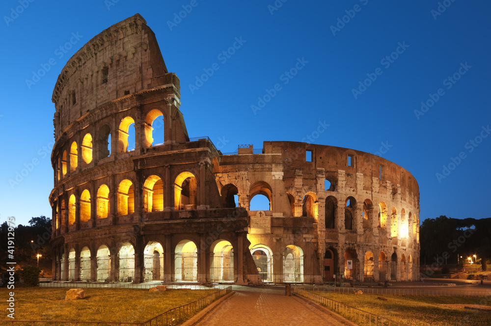 Coliseum at night,  in Rome - Italy