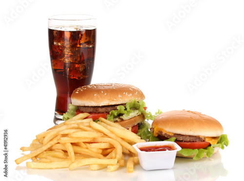 Fast food isolated on white