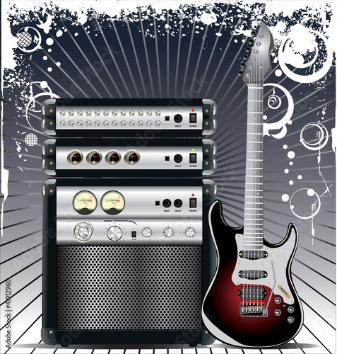 Guitar Combo music background photo