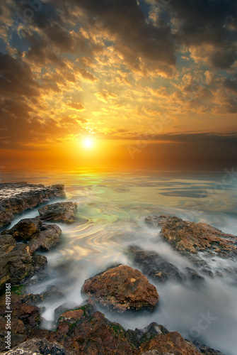 Rocks  sea  sunset