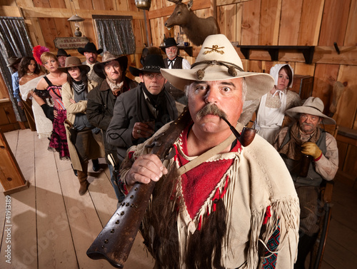 Trapper in an Old West Bar photo