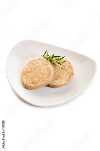 seitan steack on white background