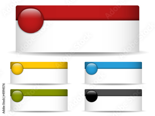 Colorful Banners with Blank Space and Glossy Buttons