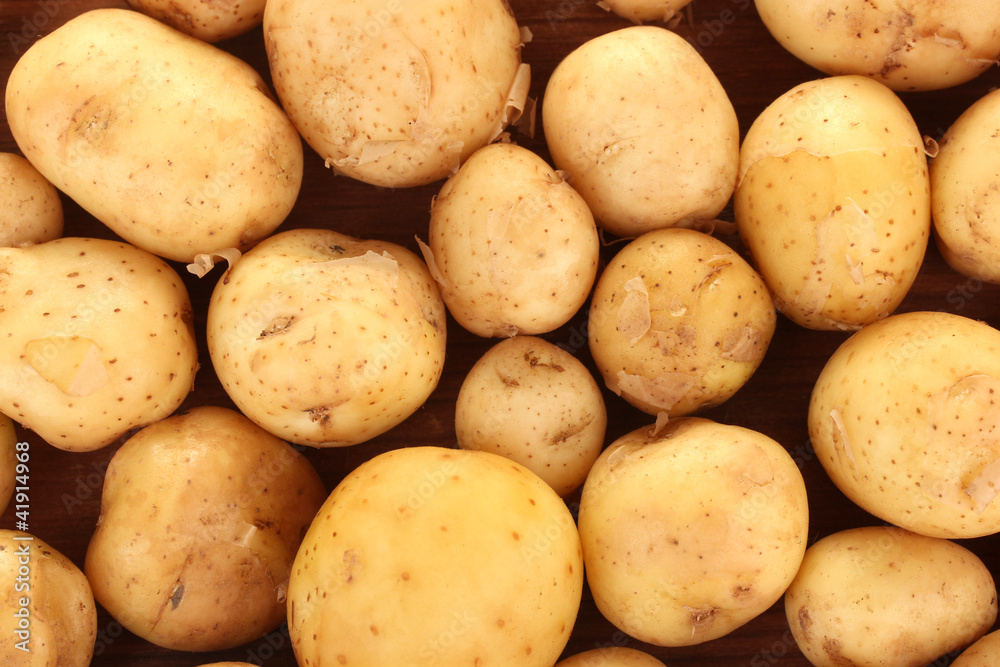 potatoes on the table background close-up potatoes on the table background close-up