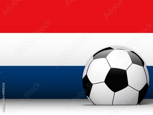 Netherlands Soccer Ball with Flag Background
