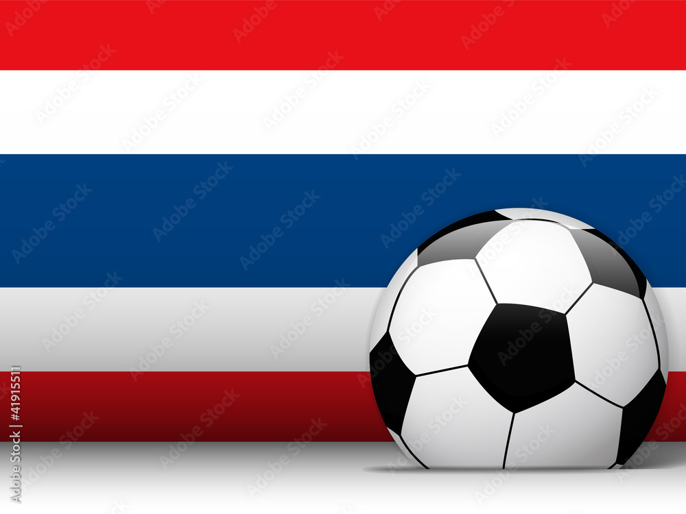 Thailand Soccer Ball with Flag Background Thailand Soccer Ball with Flag Background
