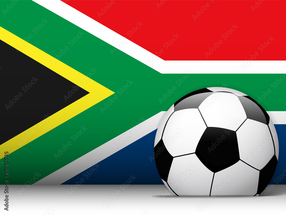 South Africa Soccer Ball with Flag Background South Africa Soccer Ball with Flag Background