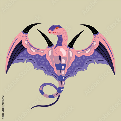 Winged pink snake.