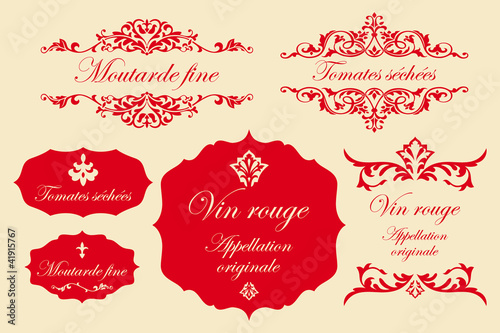Vintage labels in french