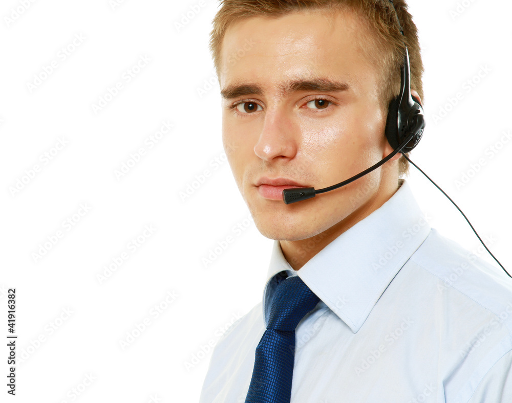 A customer service agent, isolated on white A customer service agent, isolated on white