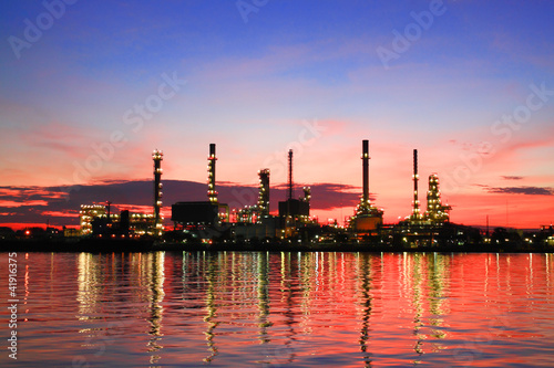 Refinery plant area at twilight