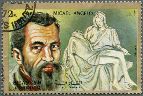SHARJAH & DEPENDENCIES - 1972: shows Michelangelo (1475-1564)