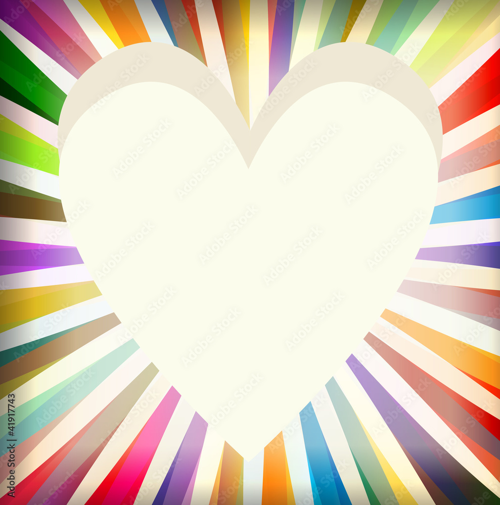 Heart burst background vector