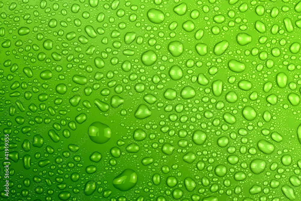 water drops green