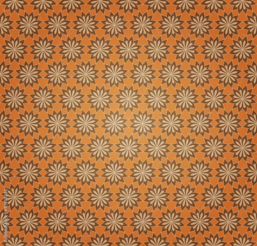 Orange Seamless Flower Pattern