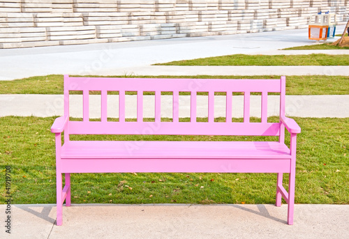 Wallpaper Mural Pink wood chair on the green grass Torontodigital.ca