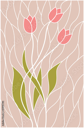 stained glass with floral motif