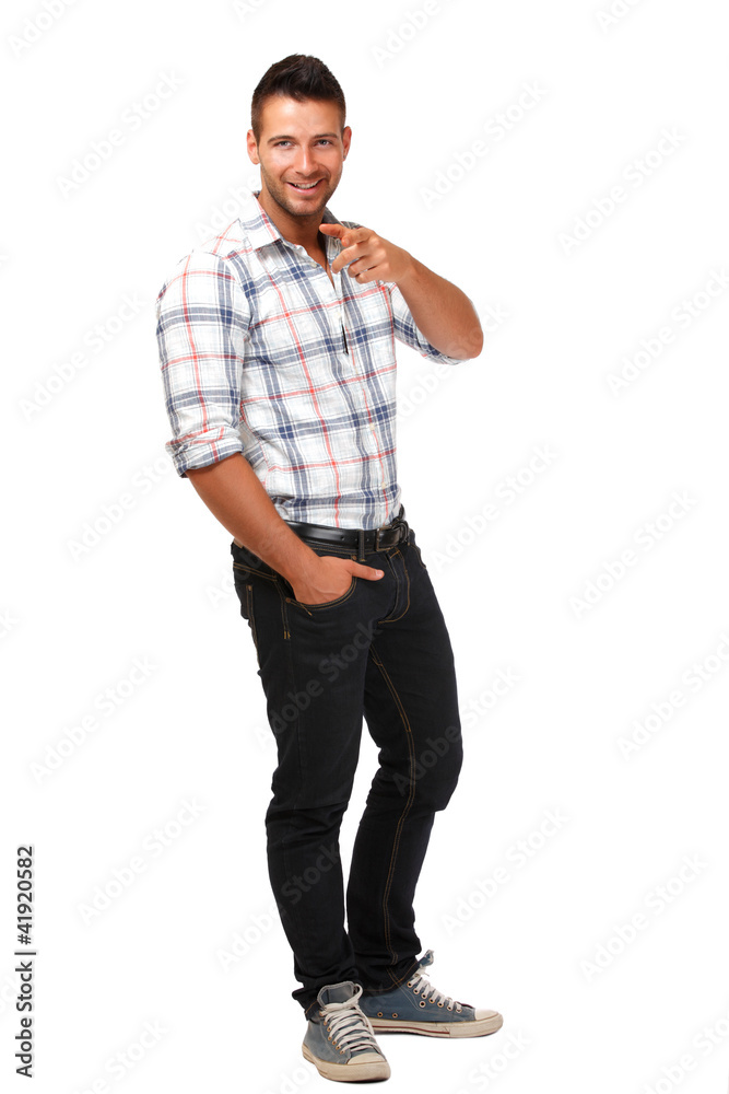 handsome man pointing at you
