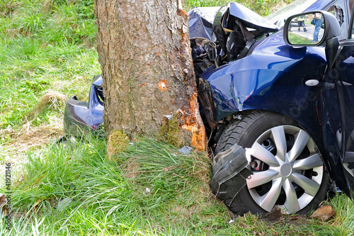 Wallpaper Mural PKW gegen Baum Torontodigital.ca
