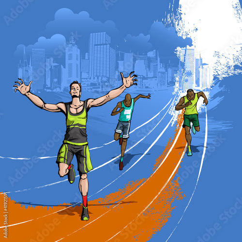 Athlete running on Track