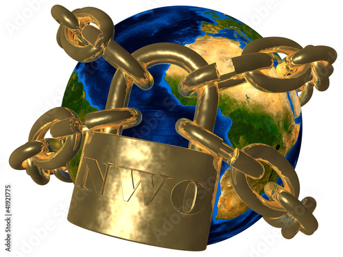 Earth breaking golden chain of New World Order (NWO) photo