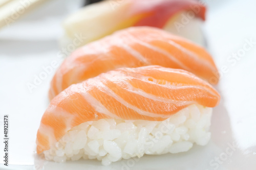 sushi in white background