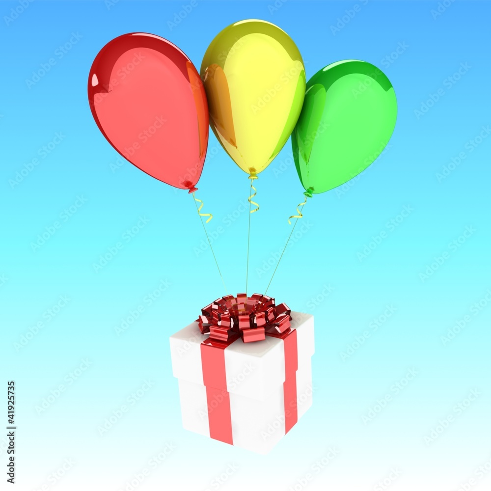 Gift and ballons