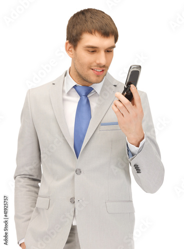 handsome man with cell phone