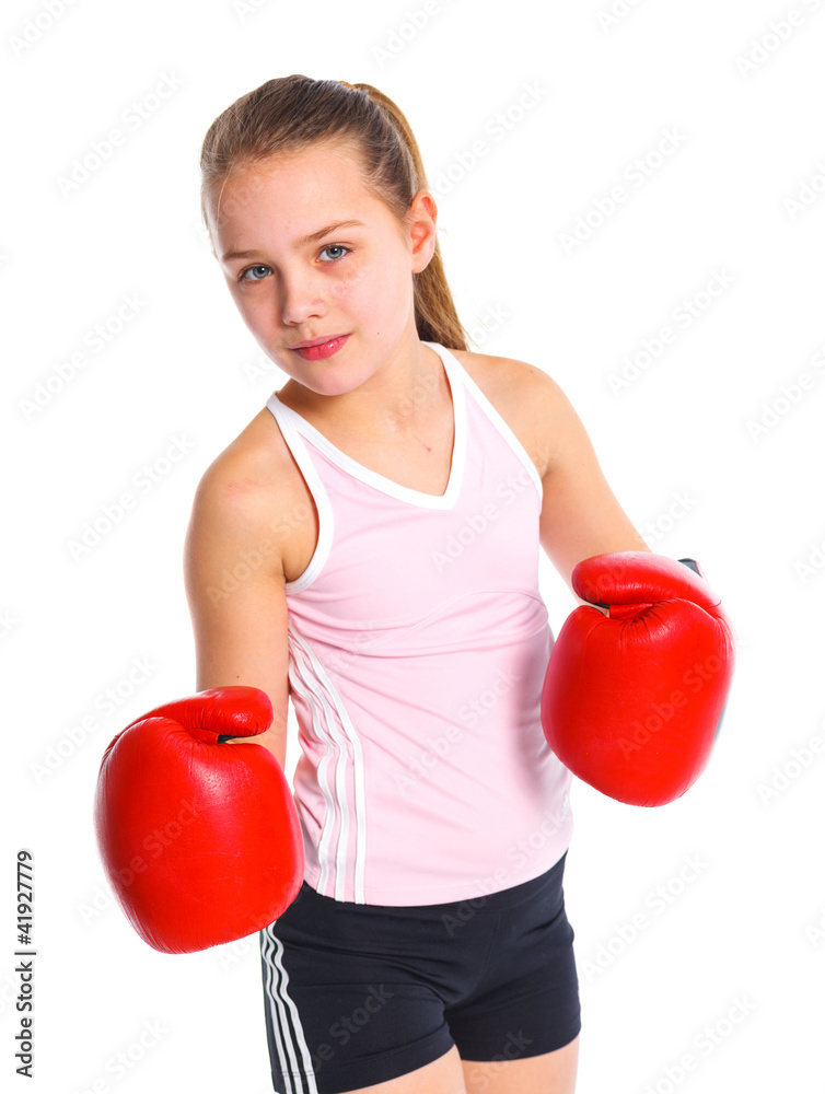 Beautiful boxer-fitness girl