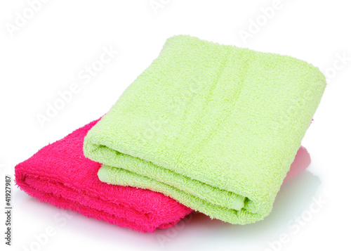 colorful towels isolated on white