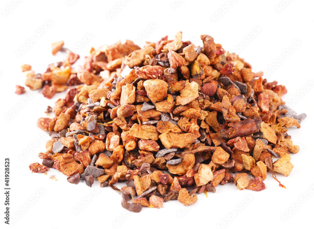 Chocolate and strawberry infusion tea with a peppery kick, over Chocolate and strawberry infusion tea with a peppery kick, over