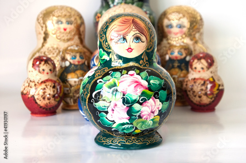 matryoshka doll on the white from russia