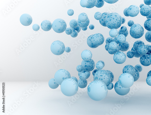 Abstract blue spheres 3d