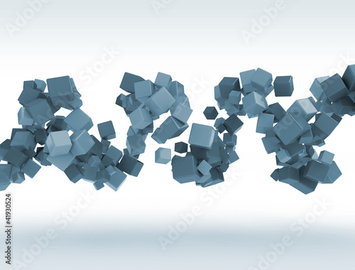 Abstract blue cubes