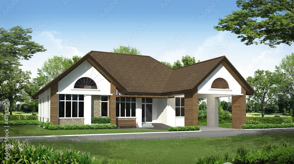3d render of building house