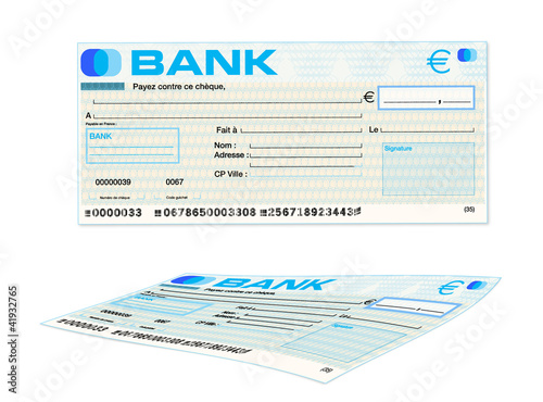 chèque de banque - perspective