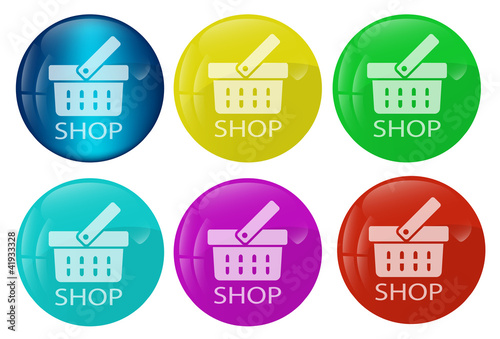Shop web button colored set