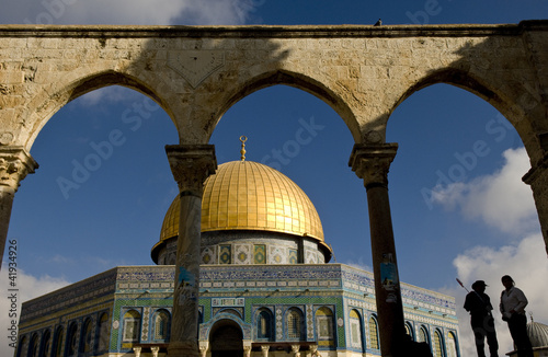 al aksa mosque through an arch, jerusalem